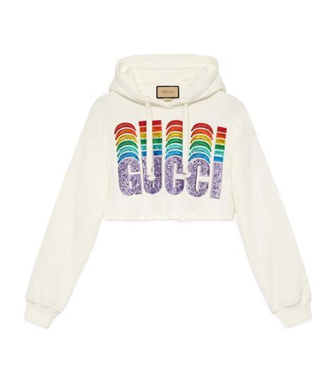 guccia rainbow hoodie|oversize sweatshirt with gucci print.